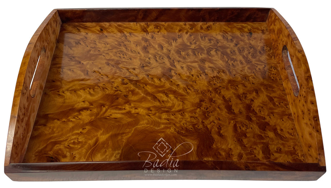 Handcrafted Moroccan Thuya Wood Serving Trays