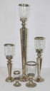 Moroccan Silver Candle Holders with Glass Dome