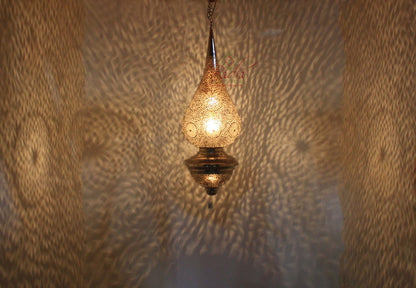 Silver Hand Punched Moroccan Chandelier