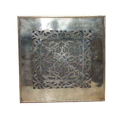 Decorative Brass and Silver Wall Sconce with White Glass