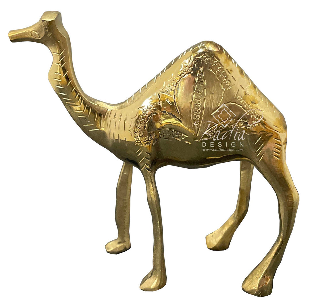 Gold camel figurine with &