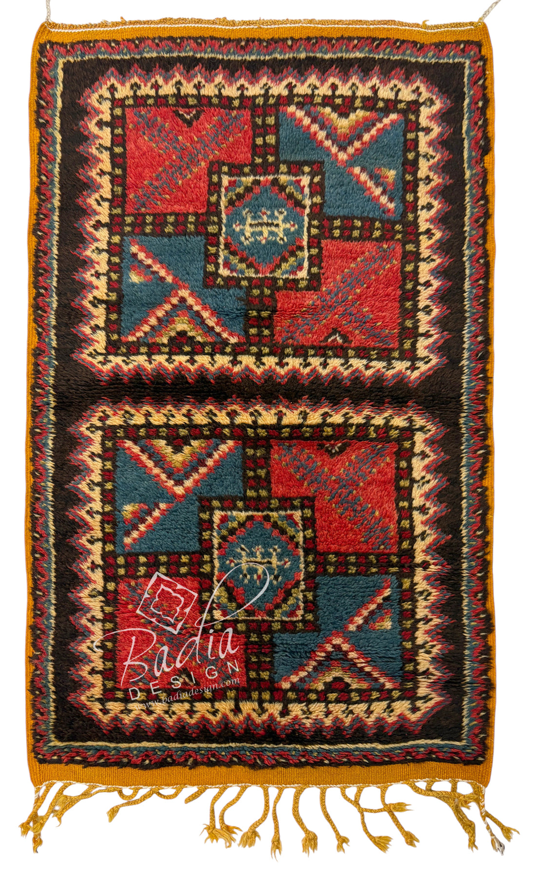 Small Moroccan Multi-Color Geometric Tribal Rug