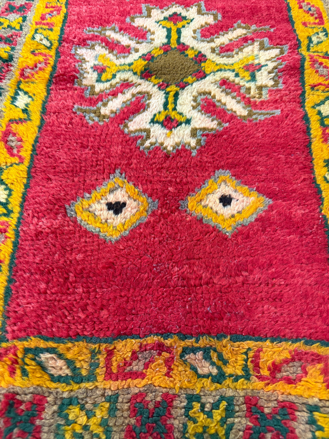 Small Red Multi-Color Floral Tribal Rug