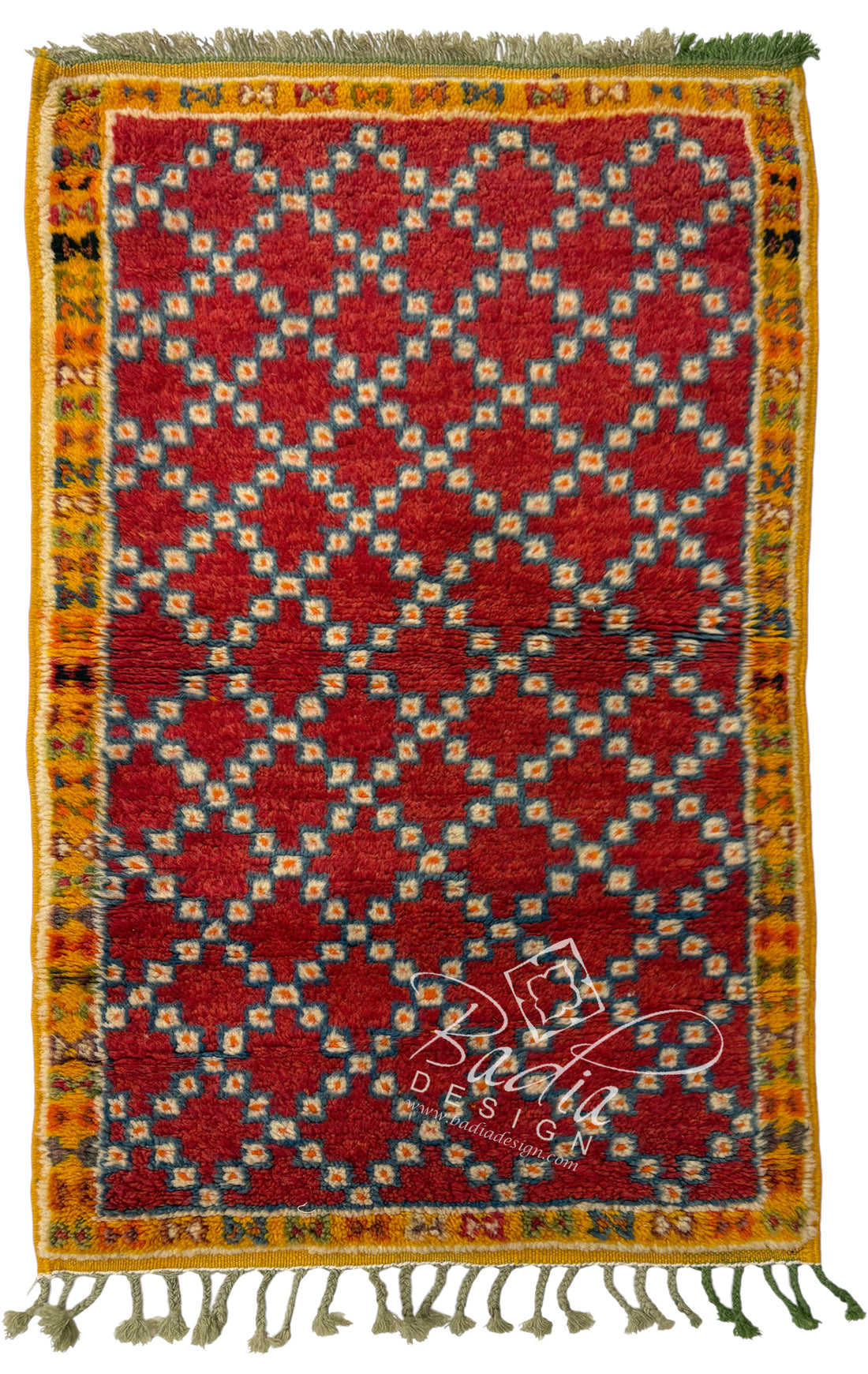 Small Moroccan Red Multi-Color Handwoven Berber Rug
