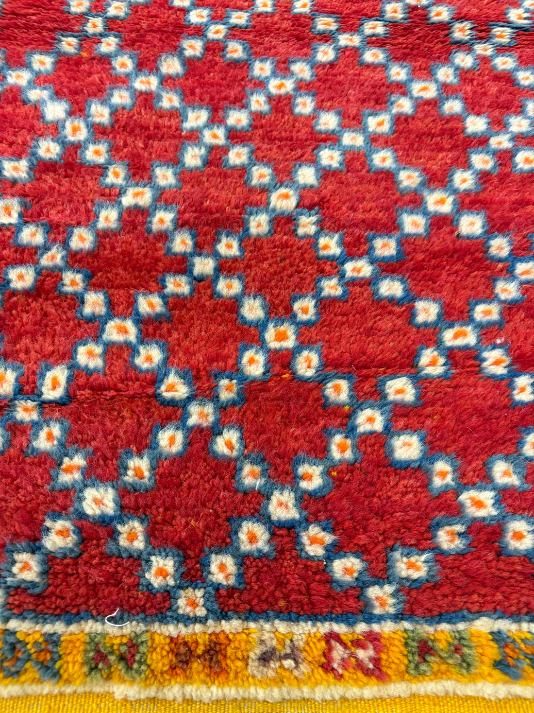 Small Red Multi-Color Handwoven Berber Rug