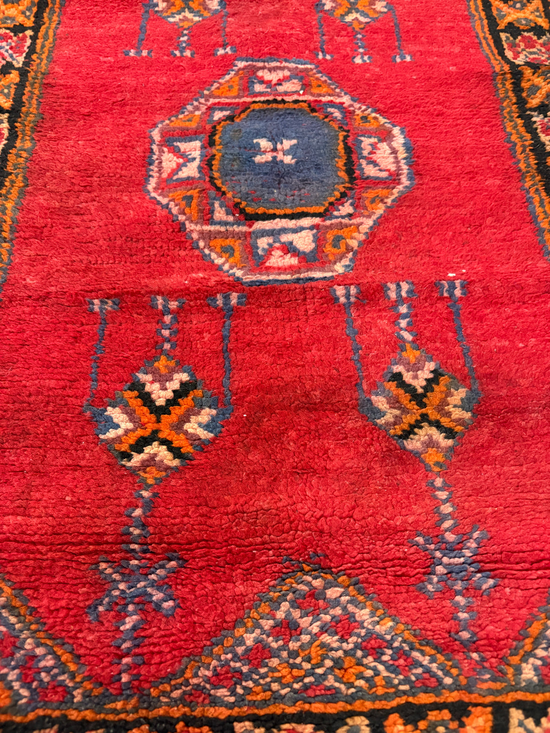 Small Red and Multi-Color Tribal Handwoven Rug
