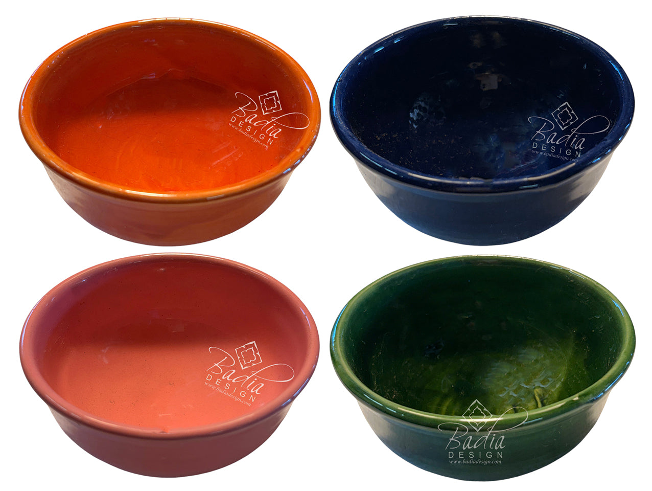 Small Solid-Color Hand-Painted Ceramic Bowls