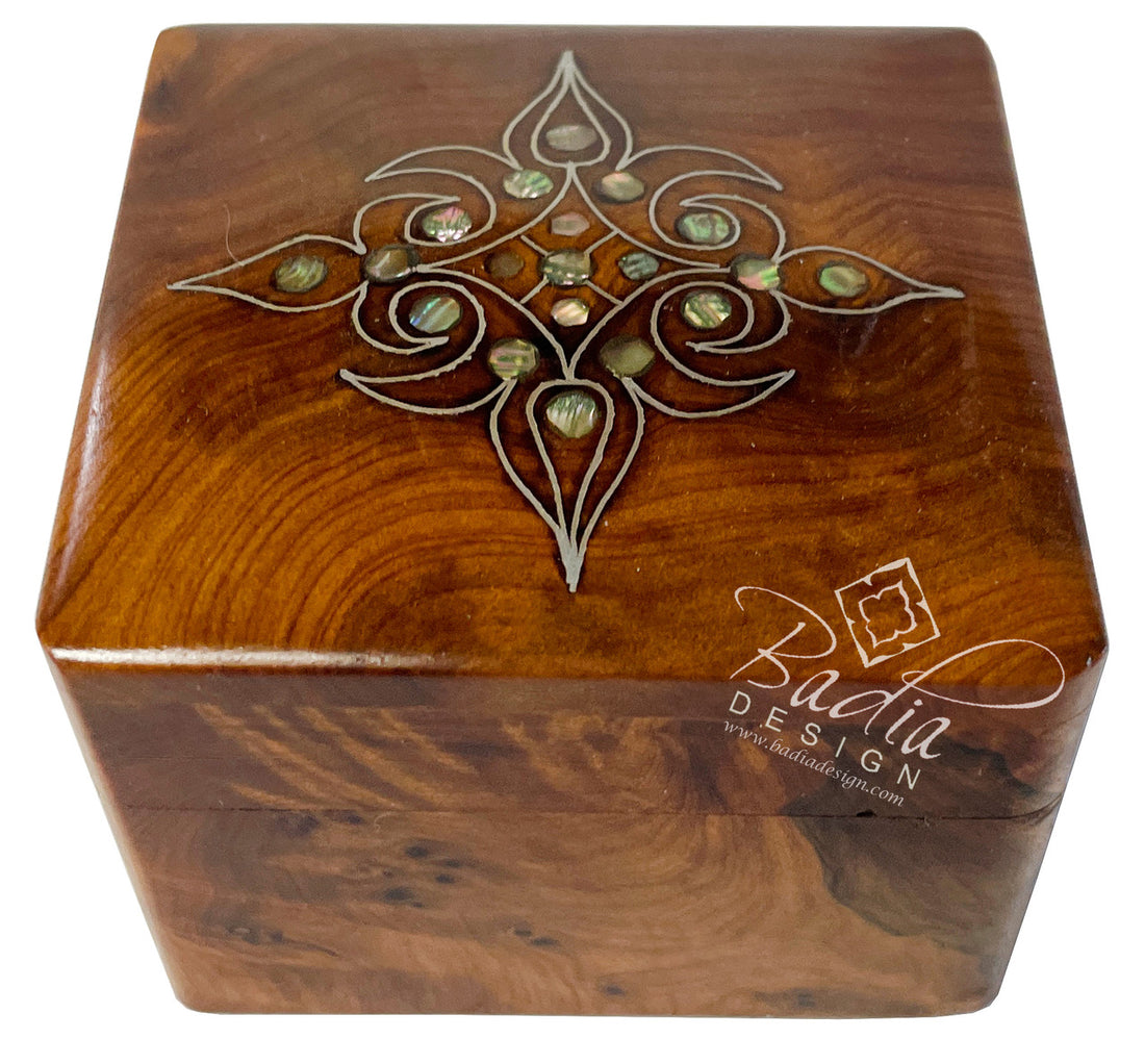 Thuya Wood Jewelry Box with Mother of Pearl Inlay
