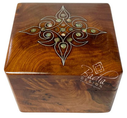 Thuya Wood Jewelry Box with Mother of Pearl Inlay