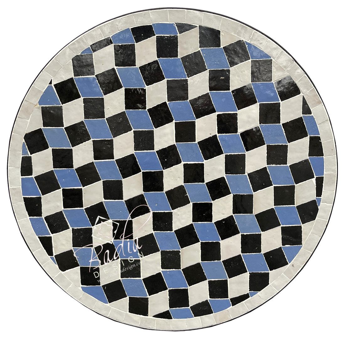Round Moroccan Multi-Color Tile Table Top