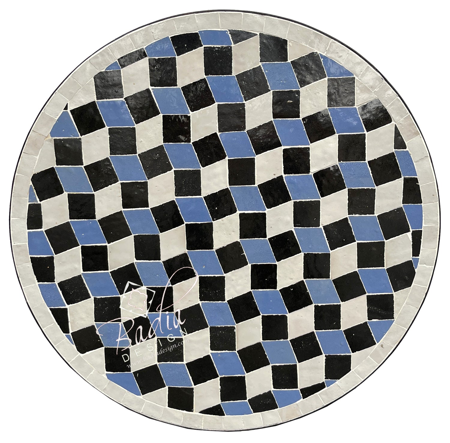 Round Moroccan Multi-Color Tile Table Top