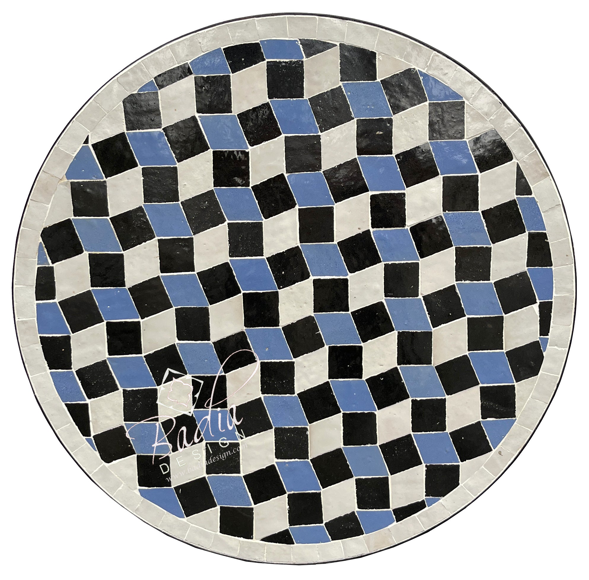 Round Moroccan Multi-Color Tile Table Top