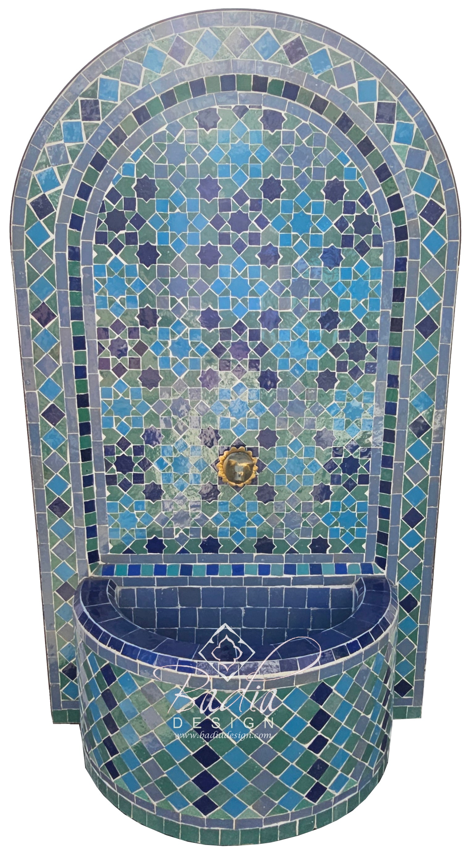 Moroccan Multi-Color Arch Top Tile Water Fountain