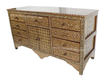 Vintage Ornate Handmade Syrian Inlay Cabinet