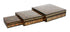 Three Square Shaped Moroccan Inlaid Wooden Jewelry Box