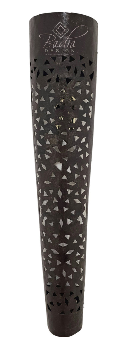 Tall Cylindrical Shaped Rustic Iron Wall Sconce