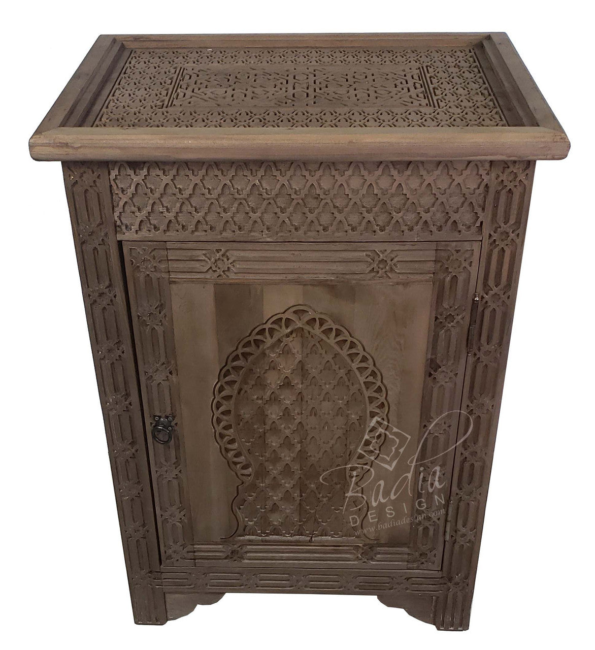 Moroccan Hand Carved Wooden Cabinet