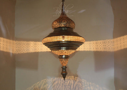 Tall Hand Punched Silver Chandelier