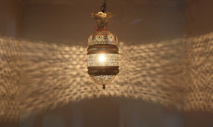 Tall Intricately Designed Silver Lantern