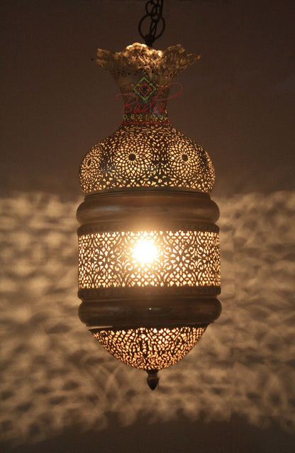Tall Intricately Designed Silver Lantern