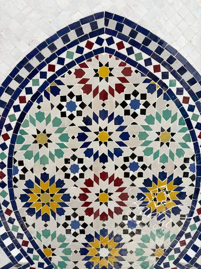 Tall Multi-Color Mosaic Tile Water Fountain