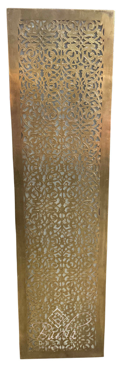 Tall Rectangular Shaped Brass Wall Sconce