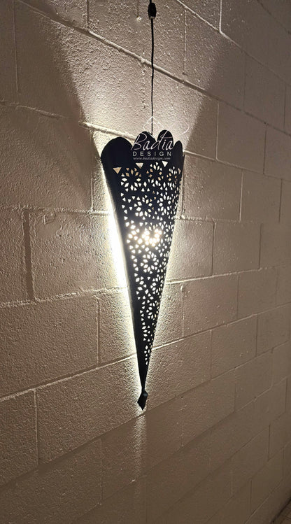 Tall Moroccan Rustic Iron Wall Sconce