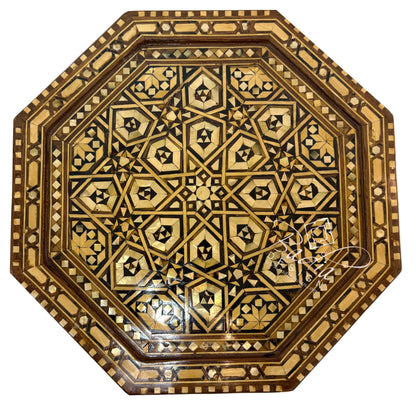 Tall Syrian Decorative Inlay End Table Top
