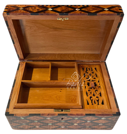 Thuya Wood Jewelry Box with Mother of Pearl Inlay