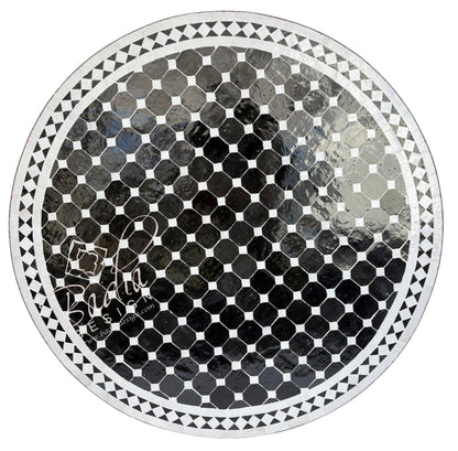 36" Black and White Tile Table Top