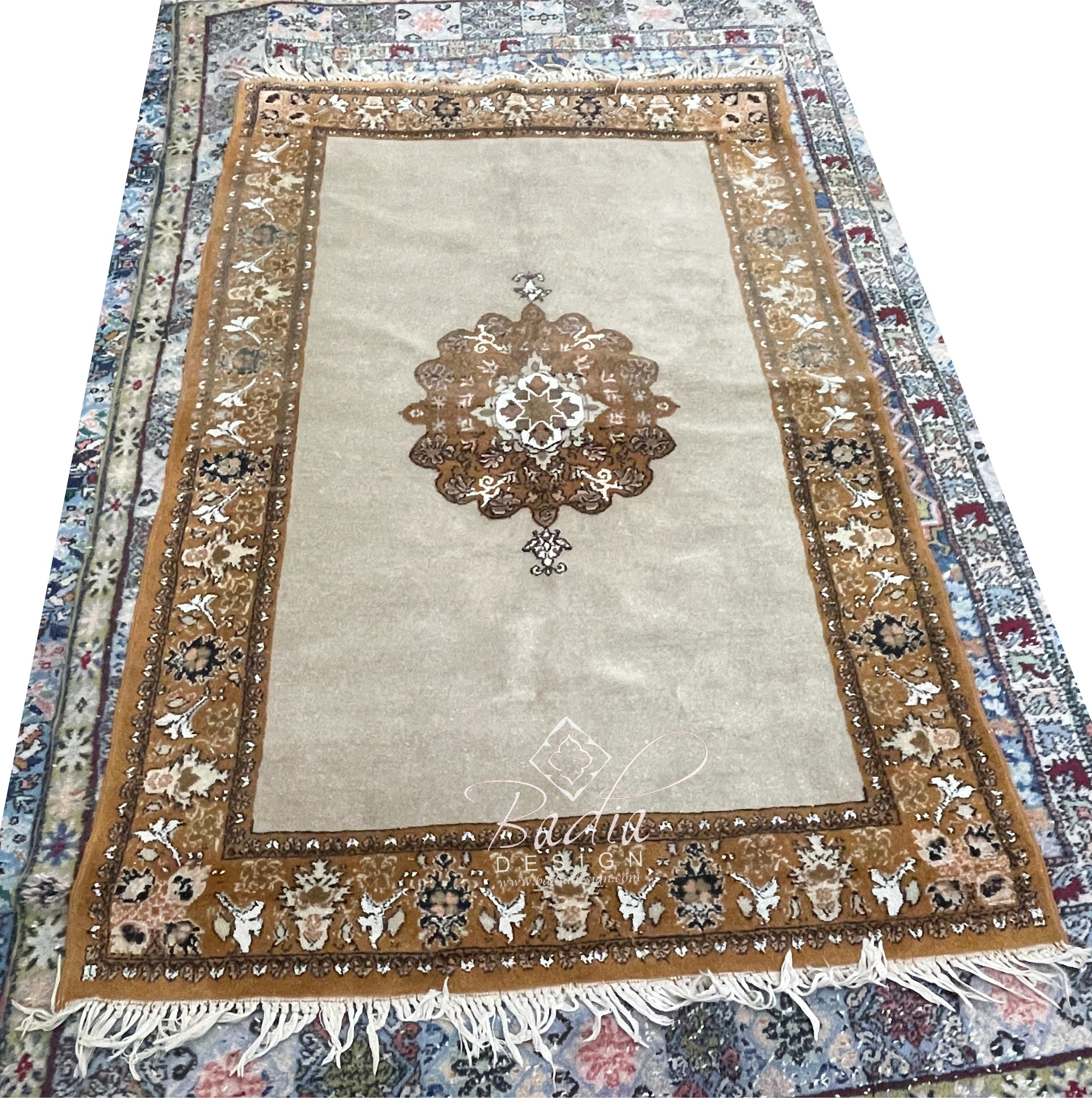 Brown and Beige Handmade Moroccan Rug