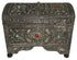 Vintage Moroccan Metal and Bone Inlay Box