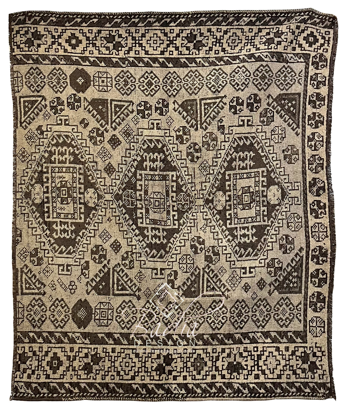 Beautiful Brown and Beige Turkish Rug