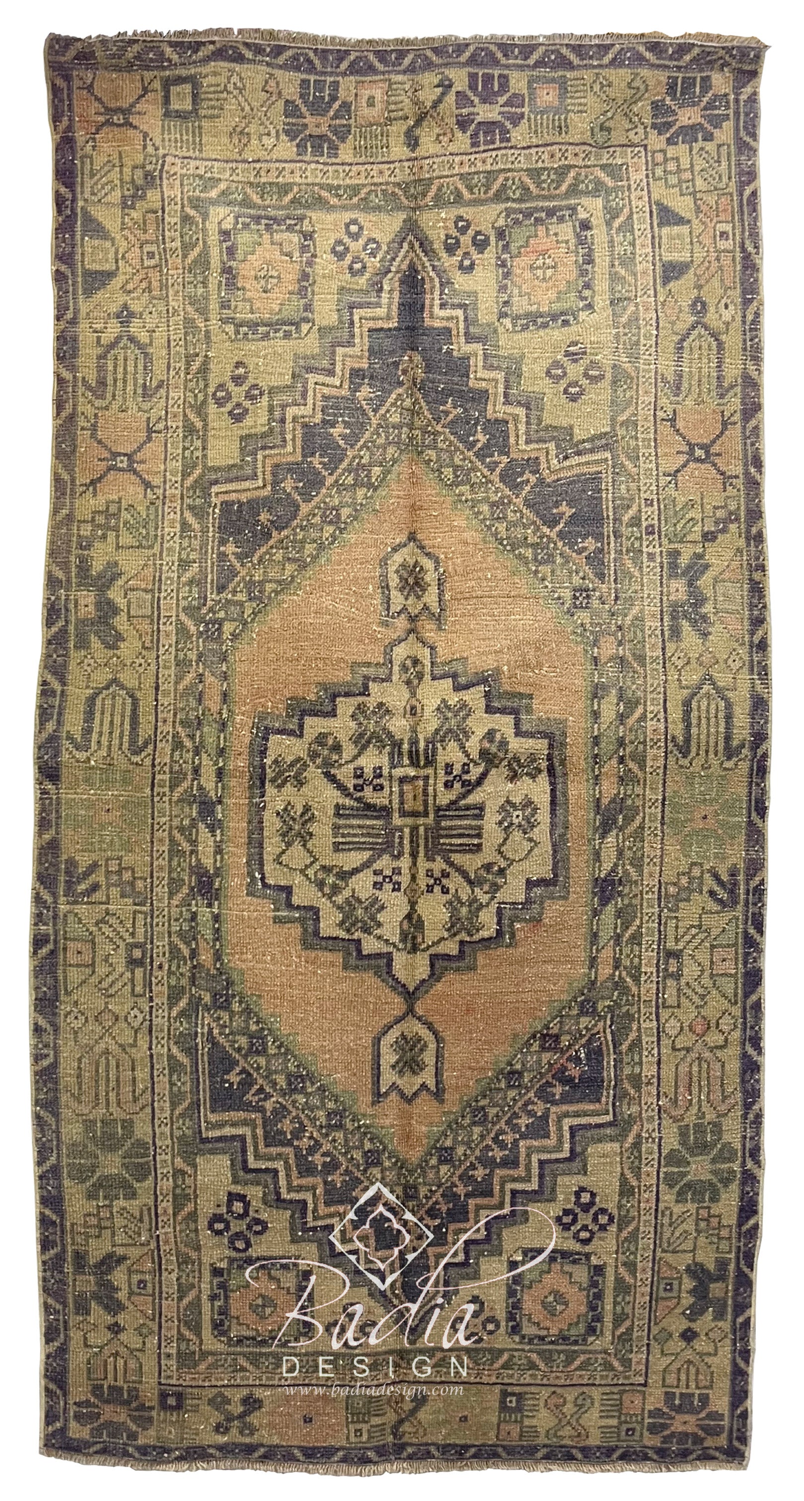Multi-Color Turkish Rug with Geometric Designs