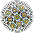 Moroccan White and Multi-Color Round Tile Table Top with Intricate Design