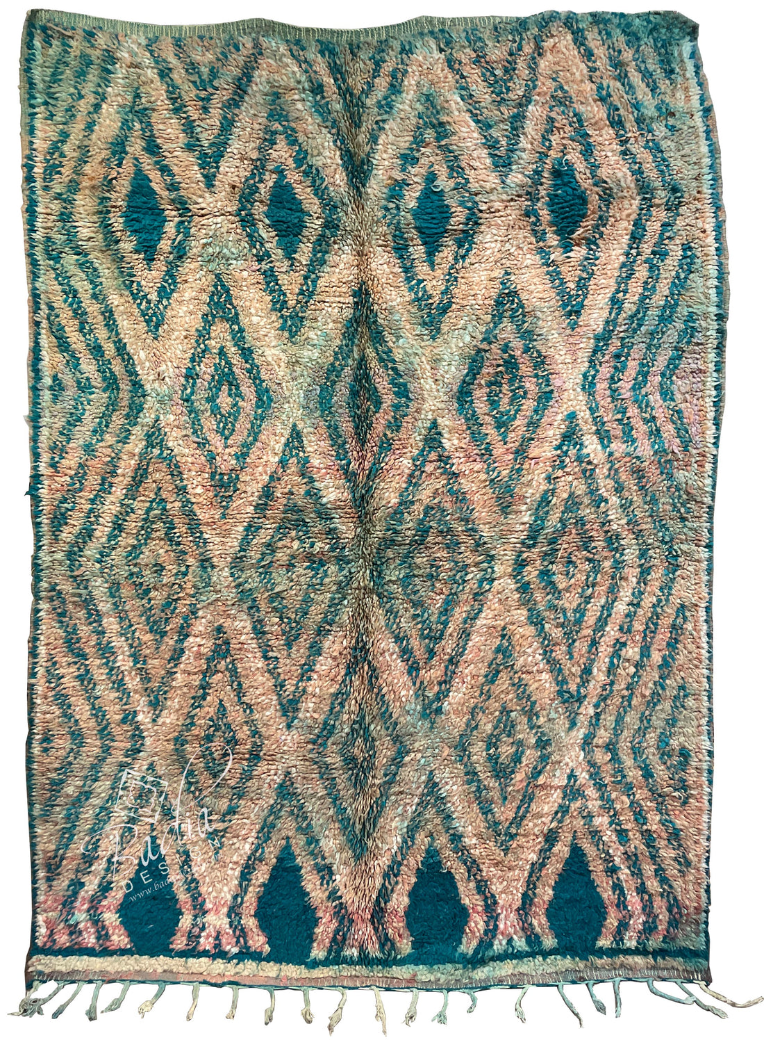 Turquoise Handwoven Moroccan Berber Rug