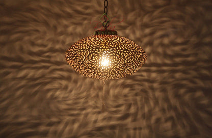 Saucer Shaped Silver Ceiling Lantern