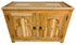 Unfinished Moroccan Carved Wood Two-Door Cabinet with a white background.