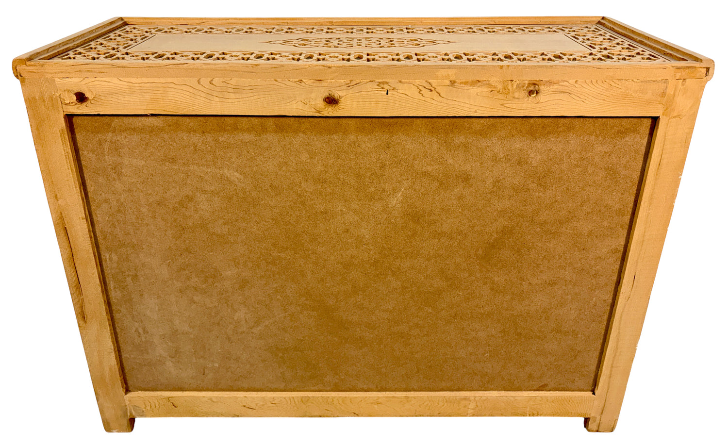 Unfinished Carved Wood Two-Door Cabinet