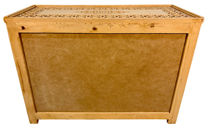 Unfinished Carved Wood Two-Door Cabinet