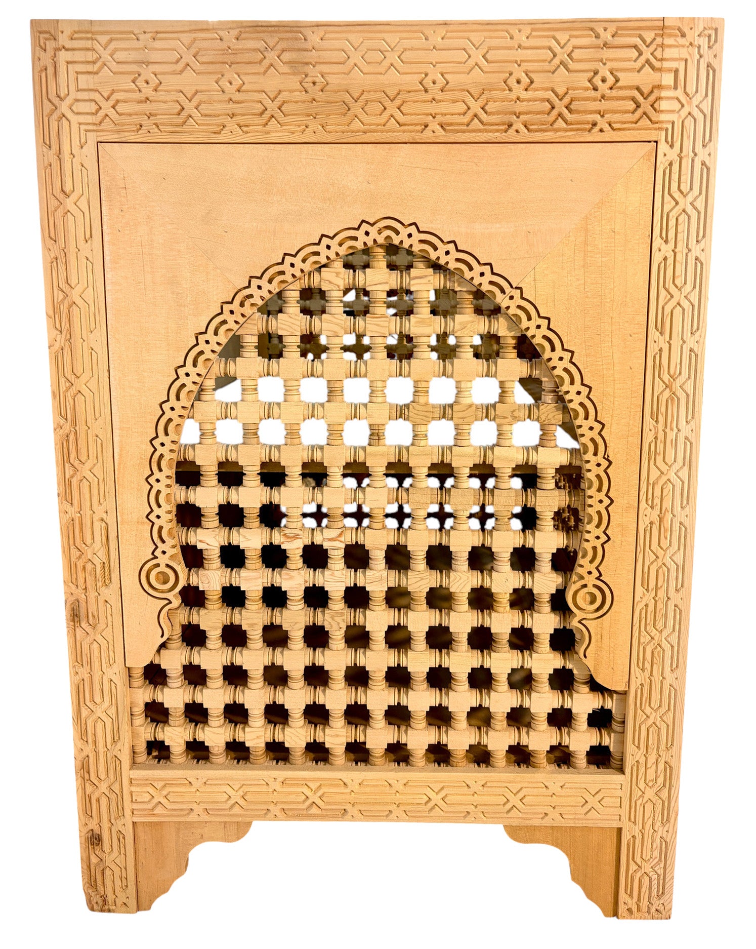 Unfinished Wooden Vanity with Moucharabieh Doors