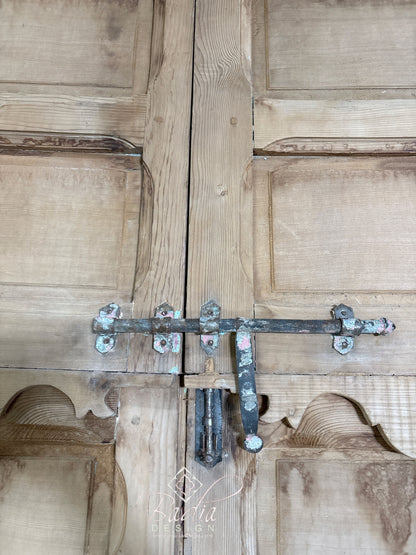 Unstained Hand Carved Wooden Door