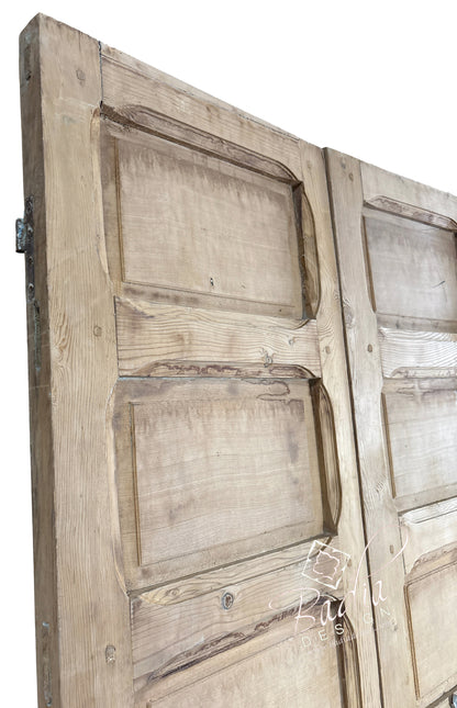 Unstained Hand Carved Wooden Door