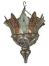 Moroccan Brass and Silver Lamp with Glass Eyelets