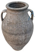 Vintage Moroccan Gray Clay Outdoor Planter with Handles