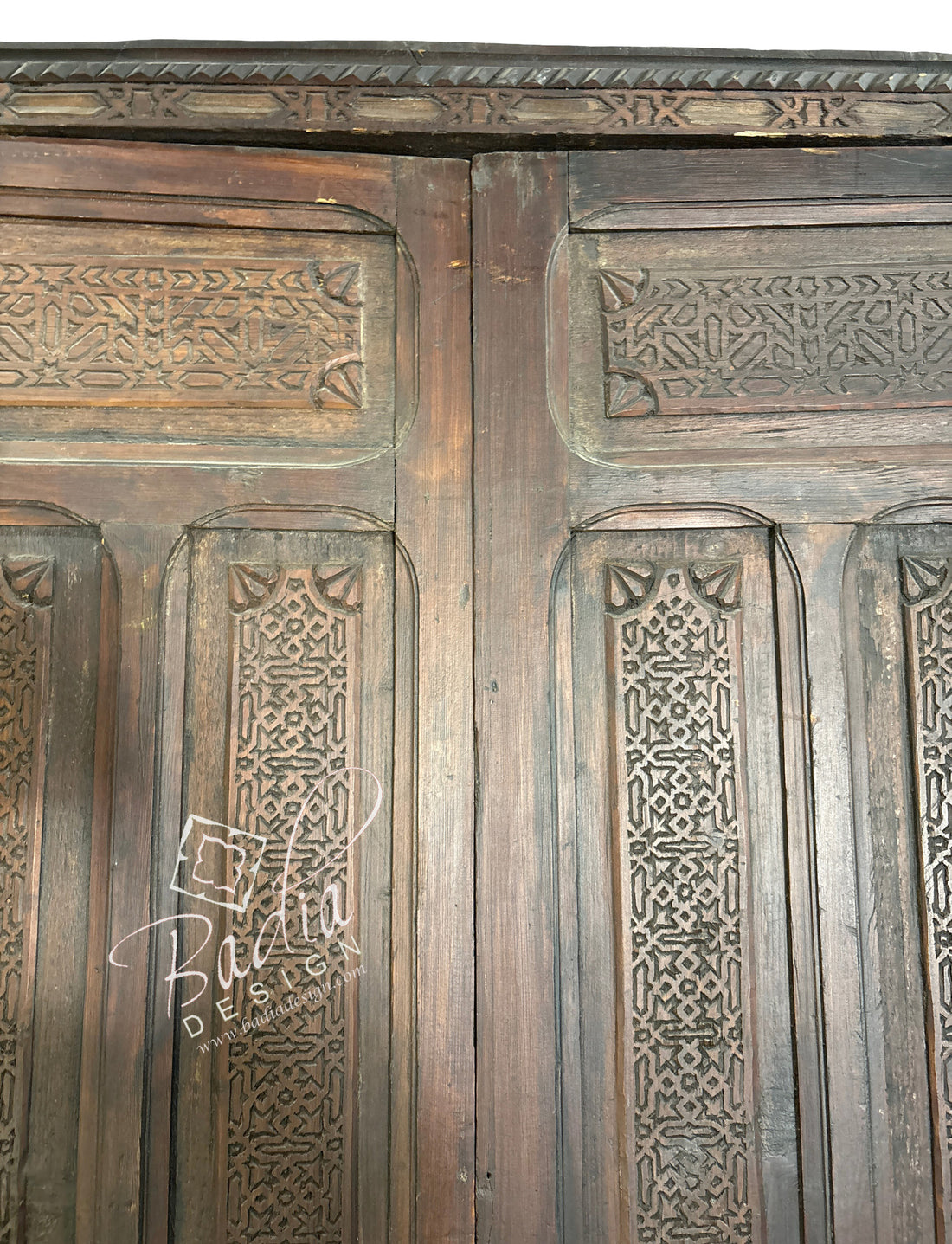 Vintage Hand Carved Wooden Door