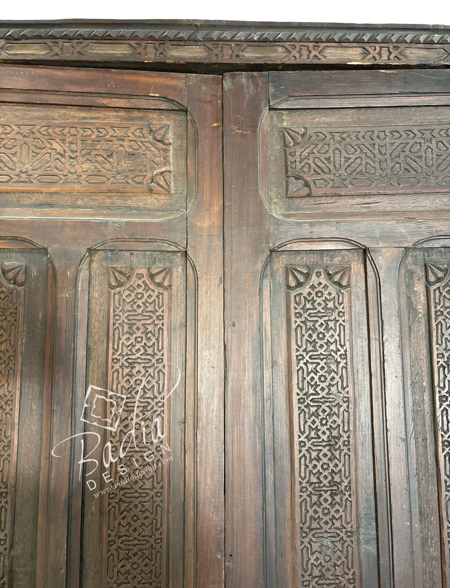 Vintage Hand Carved Wooden Door