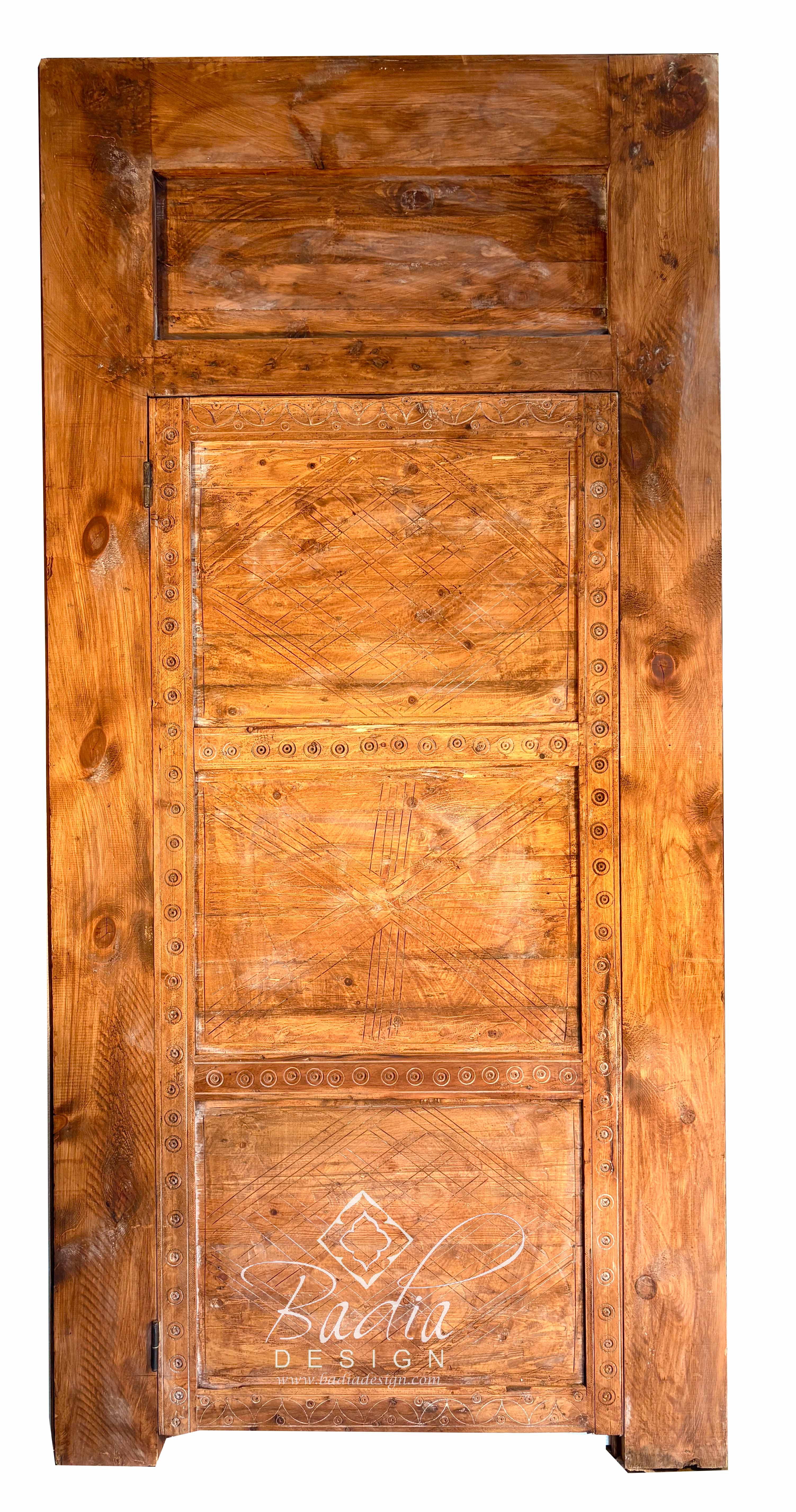 Vintage Wooden Door with Intricate Hand Carved Detail