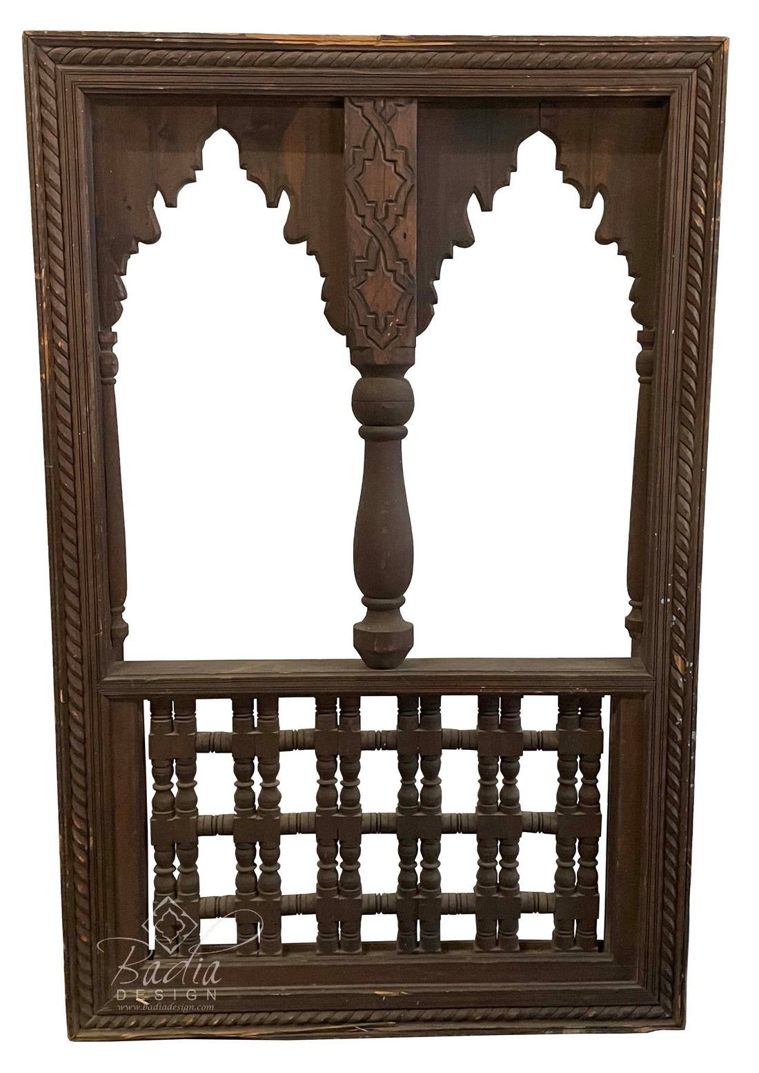 Vintage Hand Carved Wooden Window