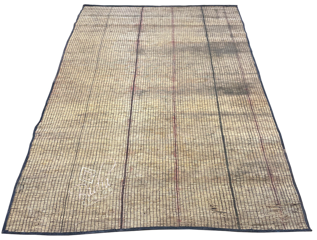 Vintage Handwoven Berber Straw Mat